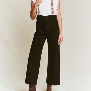 NWOT The Great The Seafair High Rise Wide Leg Jean in Carbon Black Size 29